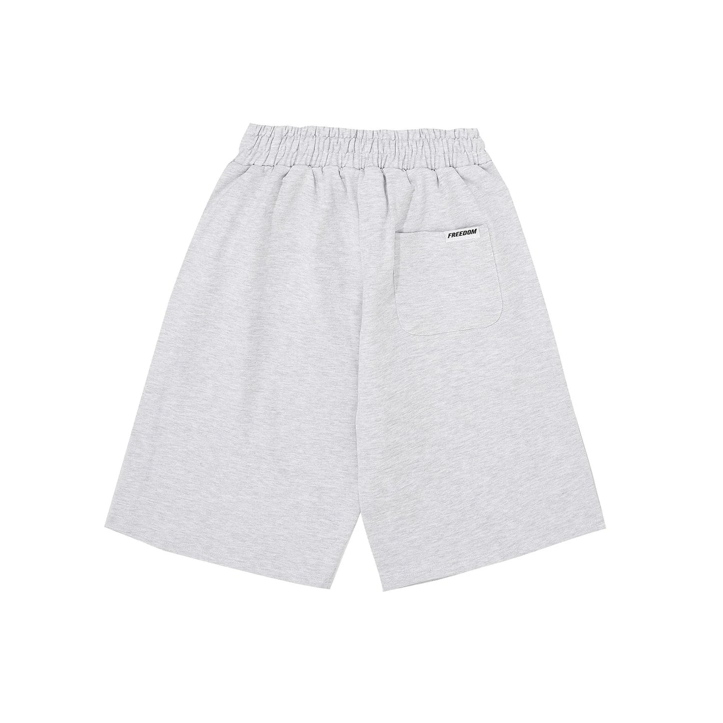 FREEDOM Lettering Bermuda Cotton Shorts (Melange)