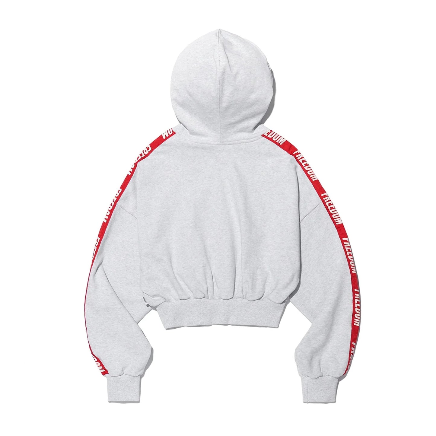 Freedom Women's Crop Lettering Hoodie Zip-up (Melange)