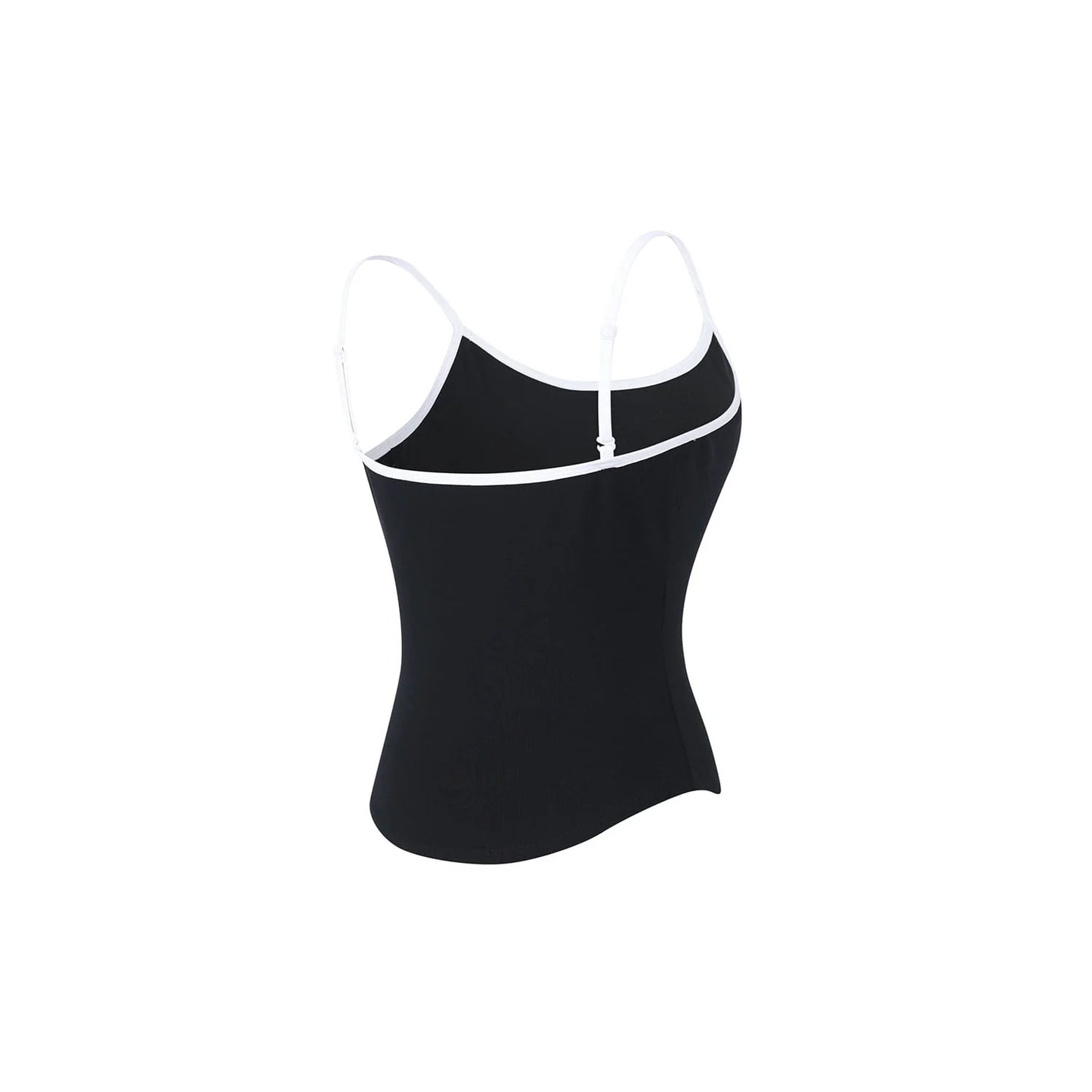 Womens Small Logo Two-in-One Color Block Tank Top (Black)