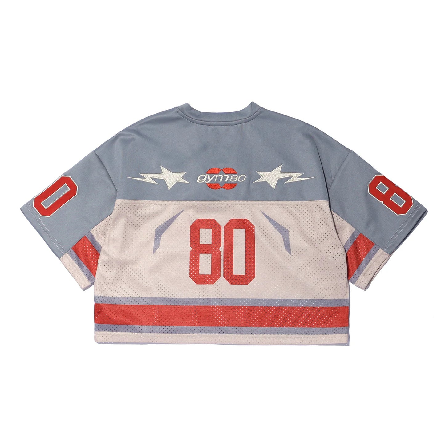GYM80 Women's Retro Crop Rugby Jersey (Beige)