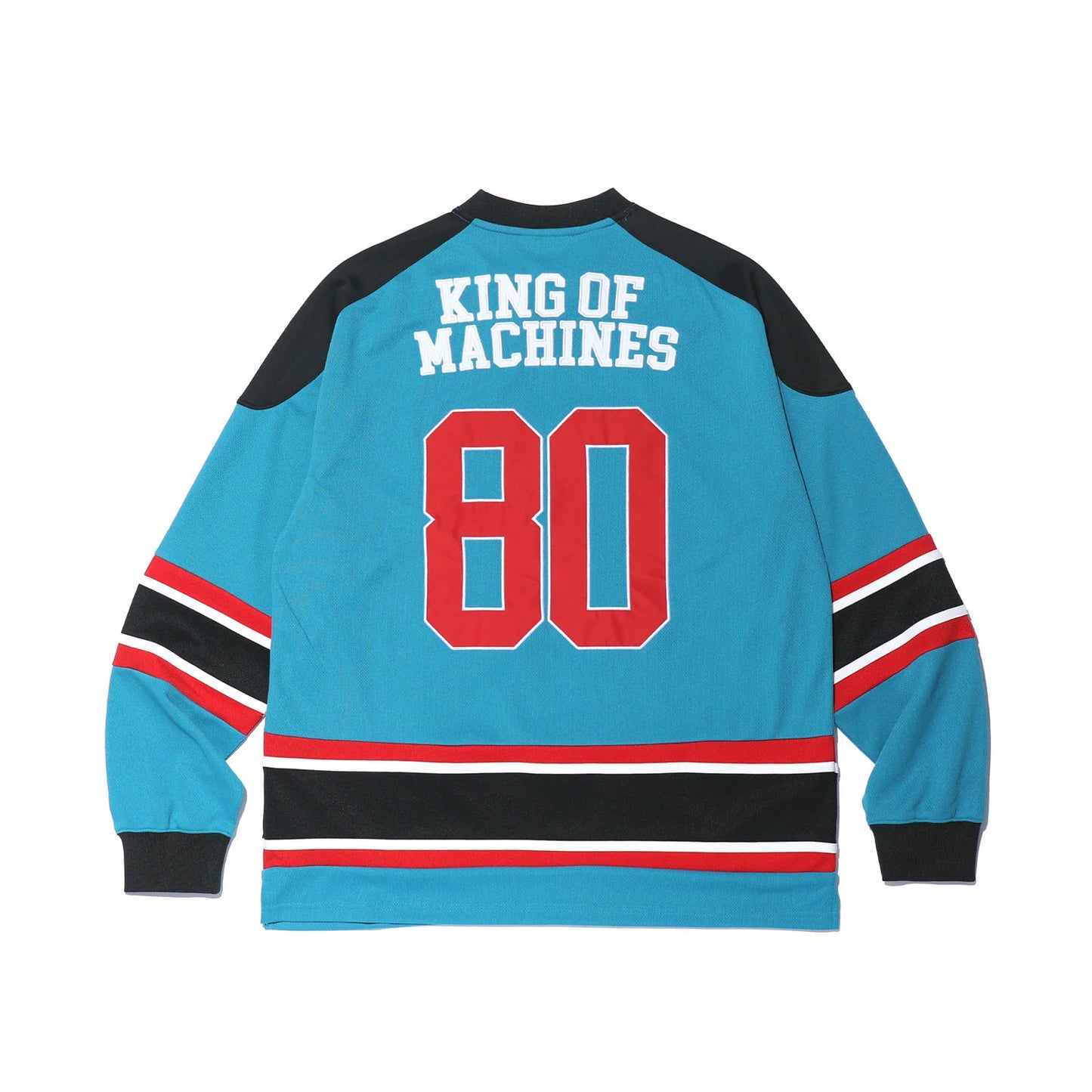 GYM80 Retro Long Sleeve Hockey Jersey (Blue)