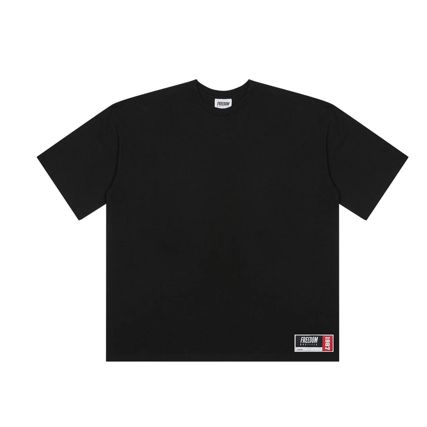 FREEDOM Overfit Back Printing T-shirts (Black/Red)