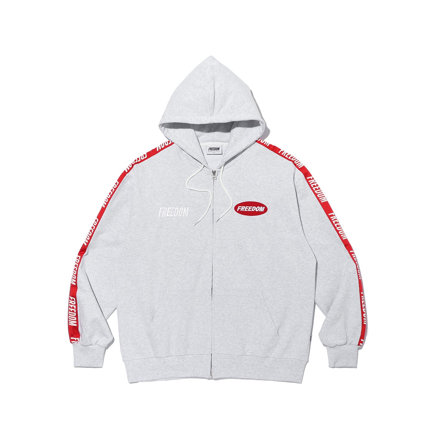 Freedom Lettering Hooded Zip-Up (Melange)