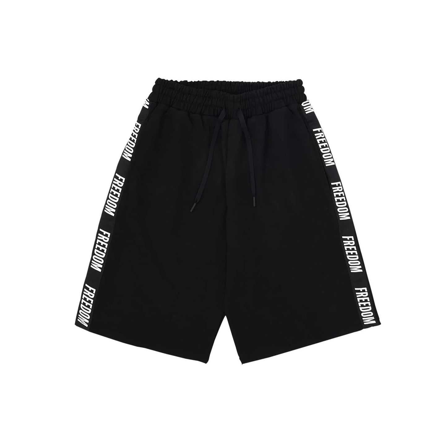Freedom Lettering Bermuda Cotton shorts (Black)