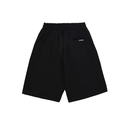 Freedom Lettering Bermuda Cotton shorts (Black)