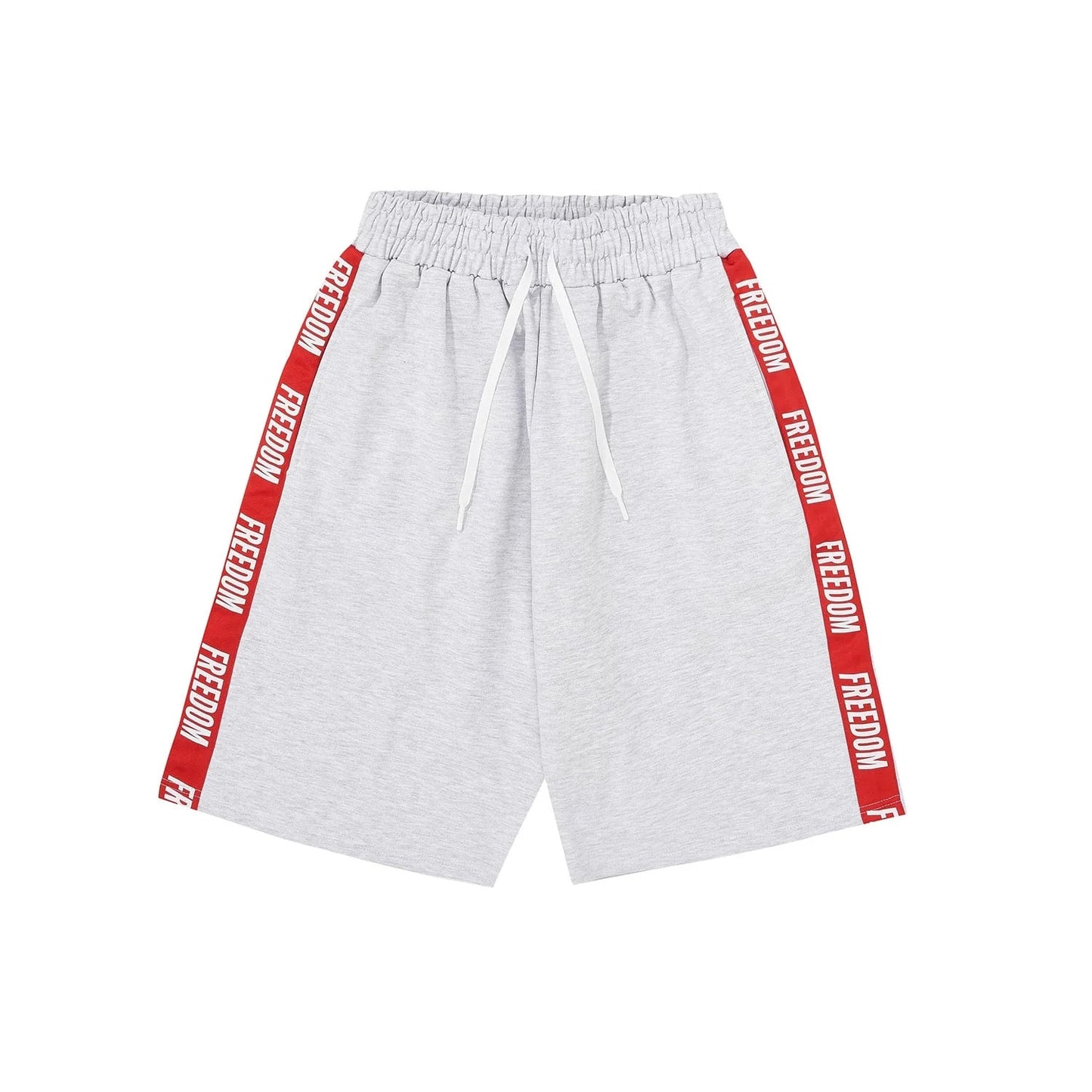 FREEDOM Lettering Bermuda Cotton Shorts (Melange)
