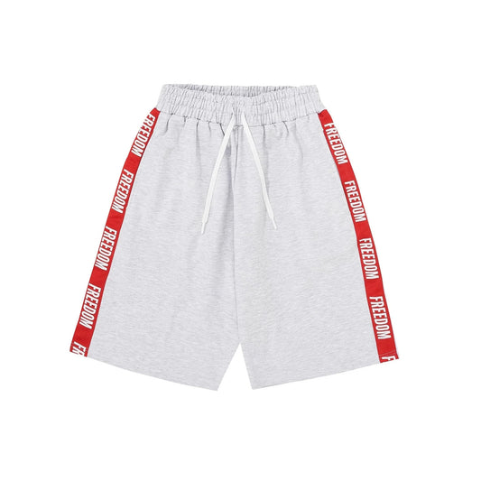 FREEDOM Lettering Bermuda Cotton Shorts (Melange)
