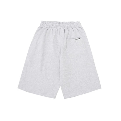 FREEDOM Lettering Bermuda Cotton Shorts (Melange)