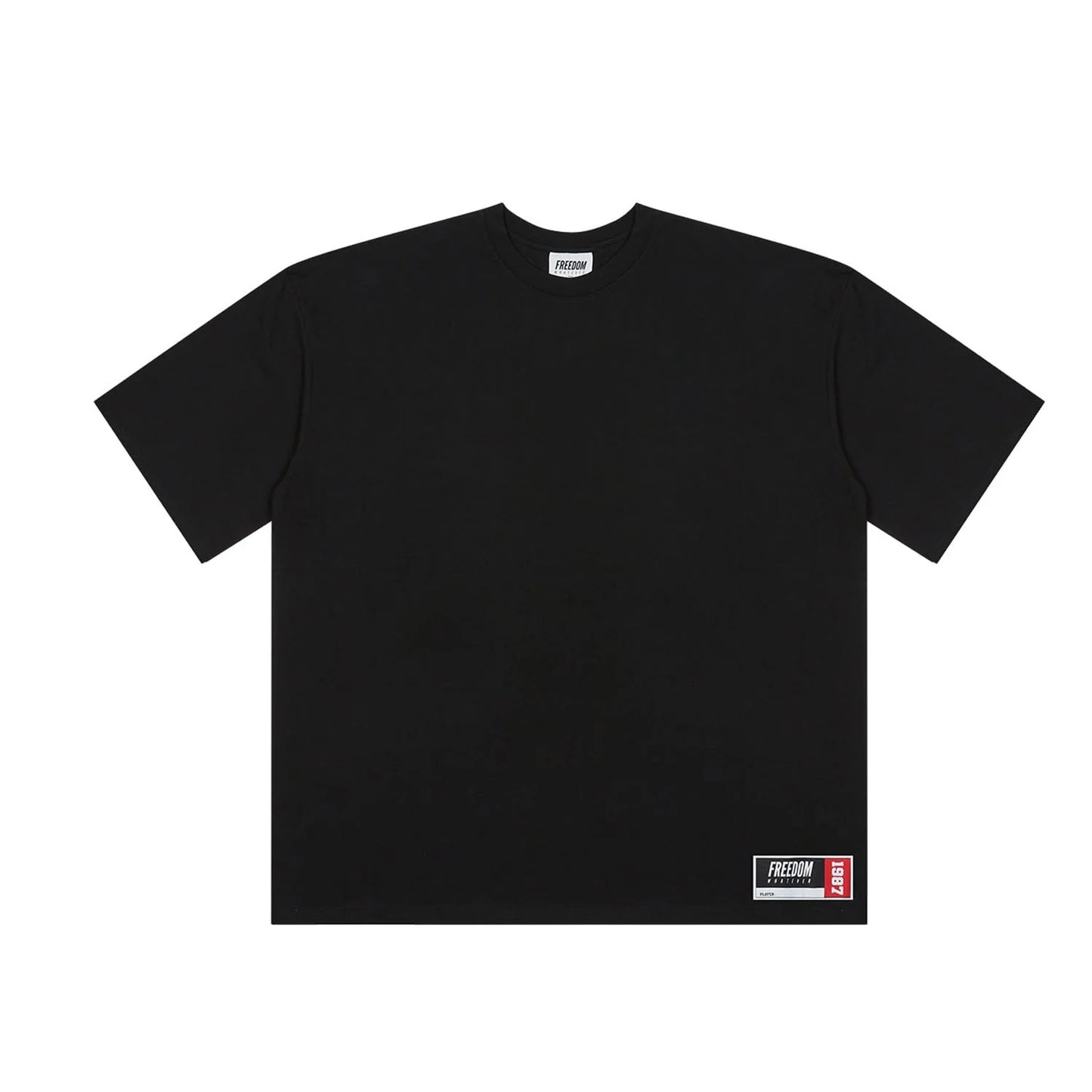 FREEDOM Over Fit Back Printing T-Shirt (Black)