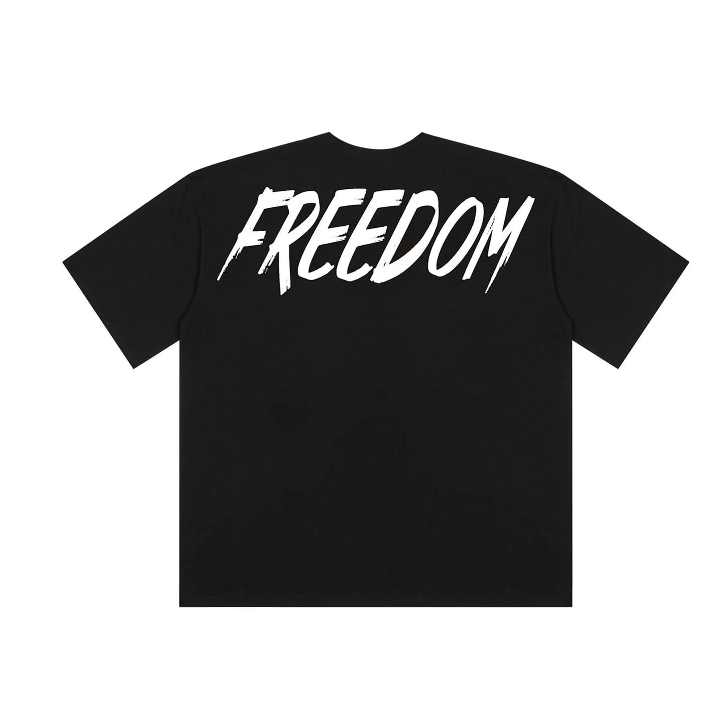 FREEDOM Over Fit Back Printing T-Shirt (Black)