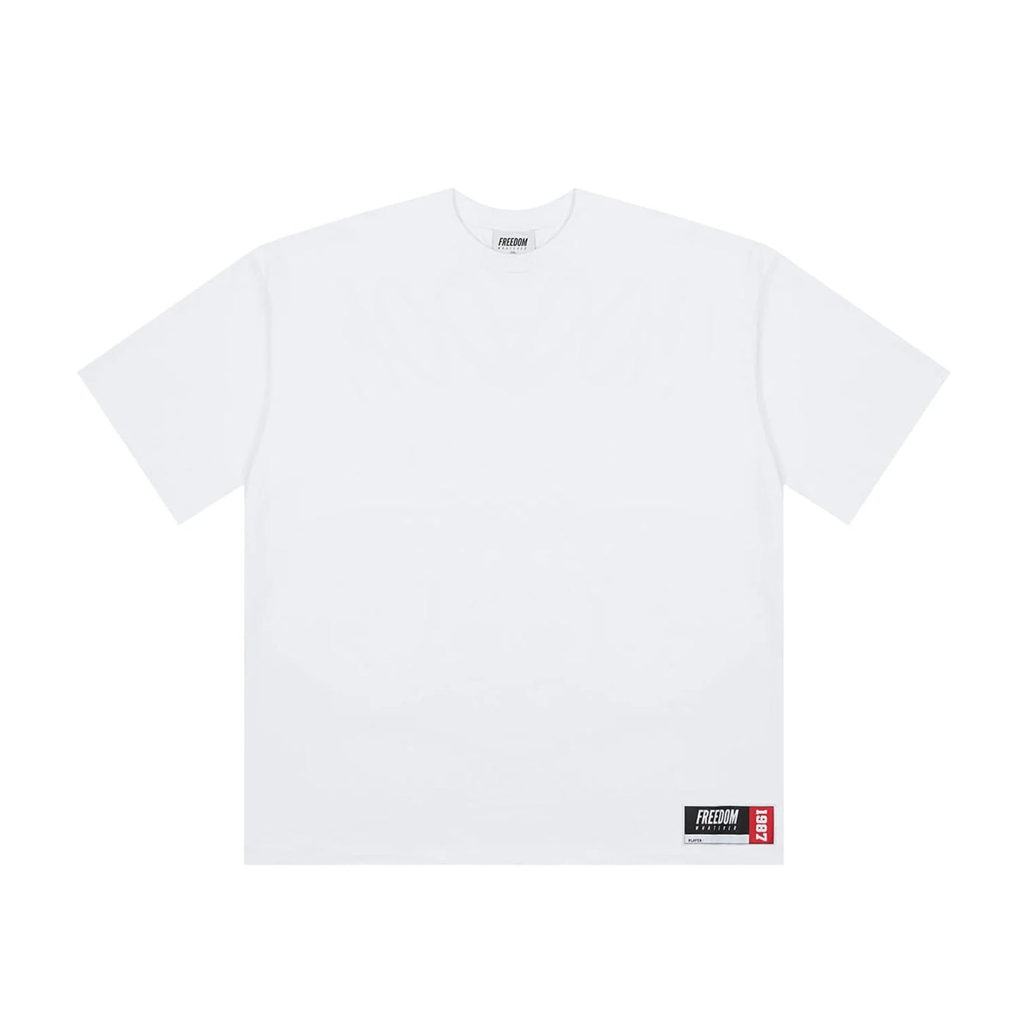 FREEDOM Over Fit Back Printing T-shirt (White)