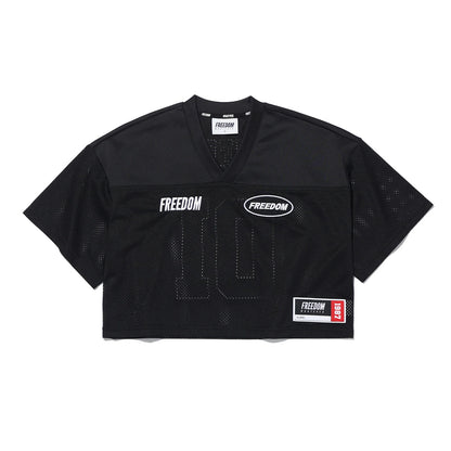 Women's Freedom Crop Rugby Jersey (Black/White)