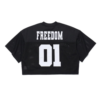 Women's Freedom Crop Rugby Jersey (Black/White)