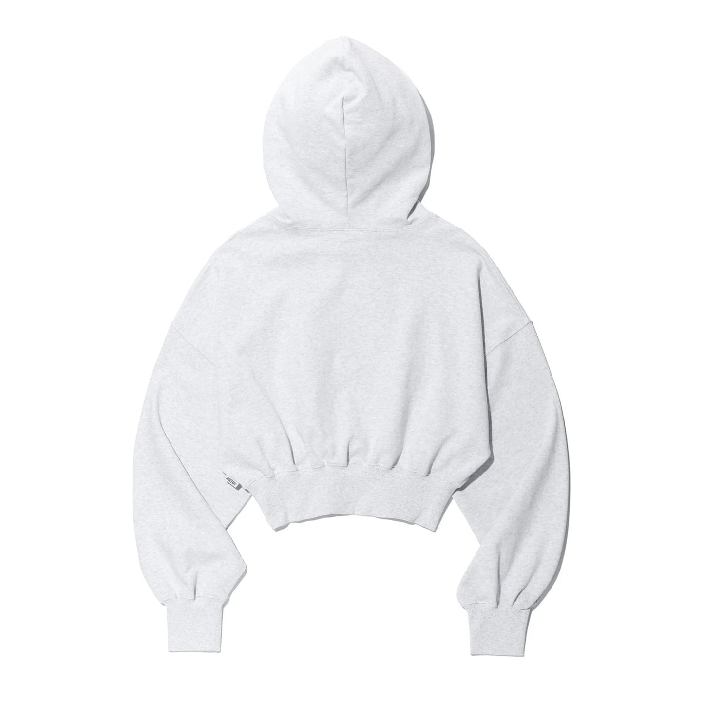 Women's Lettering Applique Crop Hoodie (Melange)