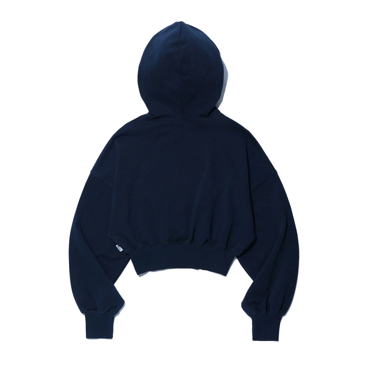 Women's Striped Small Logo Crop Hoodie (Navy)