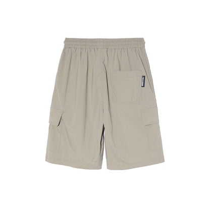 Nylon Cargo Bermuda Shorts (Beige)