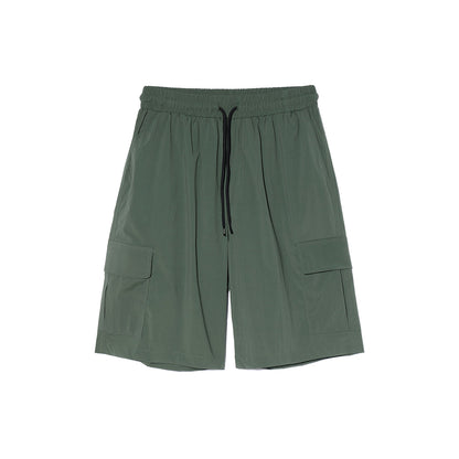 Nylon Cargo Bermuda Shorts (Khaki)