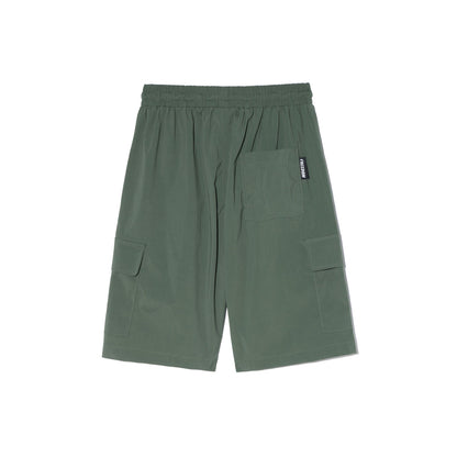 Nylon Cargo Bermuda Shorts (Khaki)