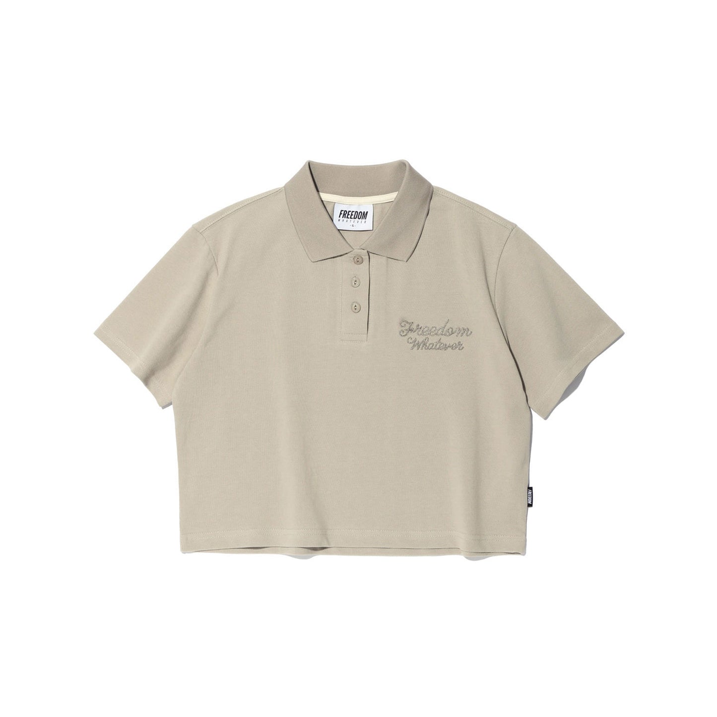 Logo Pique Cropped T-shirt (Beige)