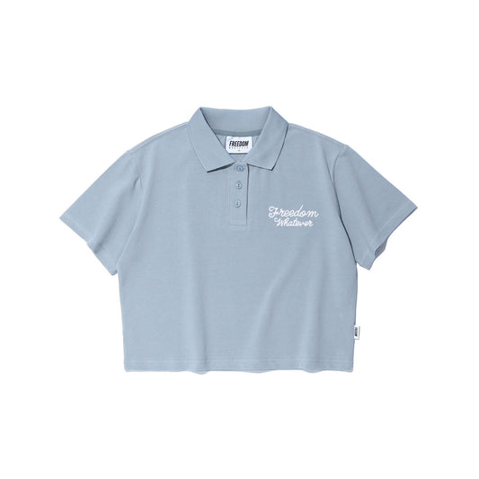 Logo Pique cropped t-shirt (Sky Blue)