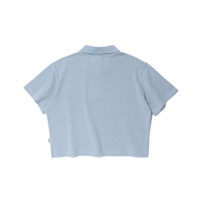 Logo Pique cropped t-shirt (Sky Blue)