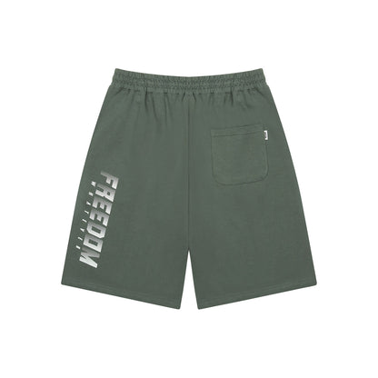 FREEDOM Side Logo Shorts (Khaki/White)