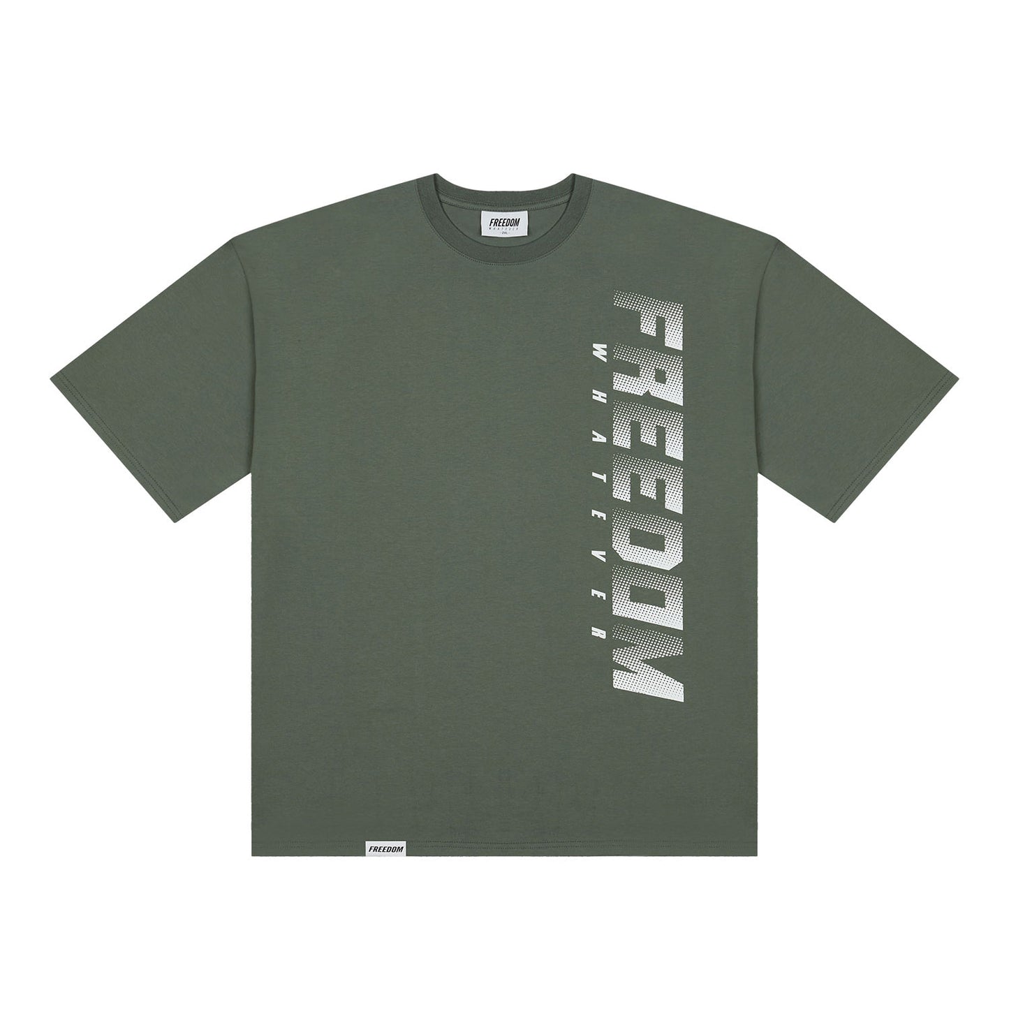 FREEDOM Side Logo T-shirts (Khaki/White)
