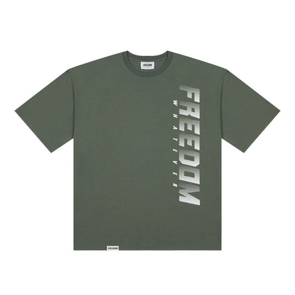 FREEDOM Side Logo T-shirts (Khaki/White)