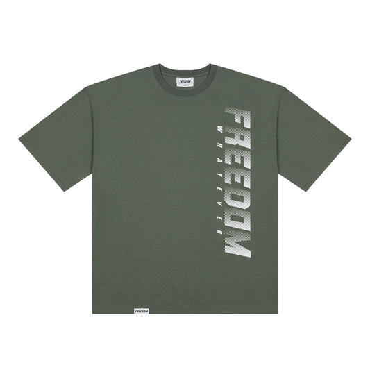 FREEDOM Side Logo T-shirts (Khaki/White)