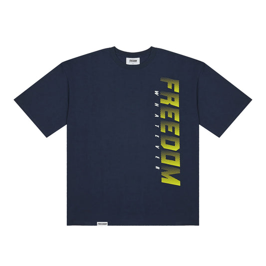 FREEDOM Side Logo T-shirts (Navy/Yellow)