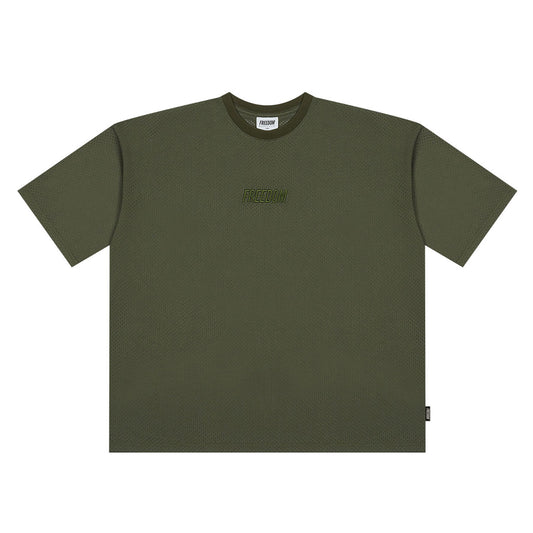Freedom logo mesh overfit T-shirt (haki)