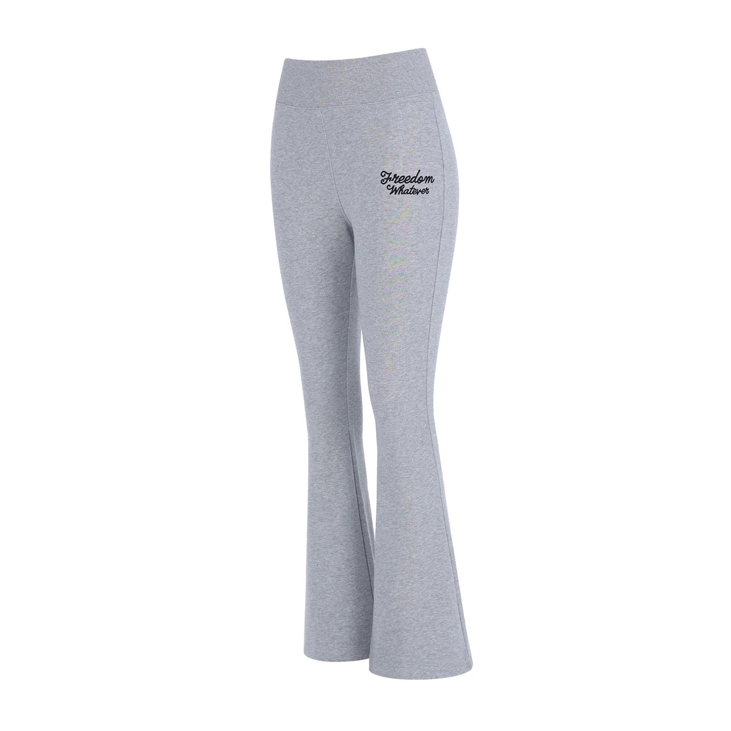 High Banding Boot Cut Sweat Pants women (Gray)