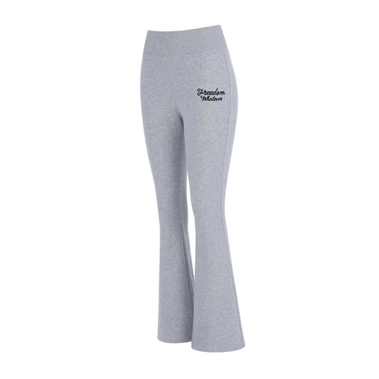 High Banding Boot Cut Sweat Pants women (Gray)