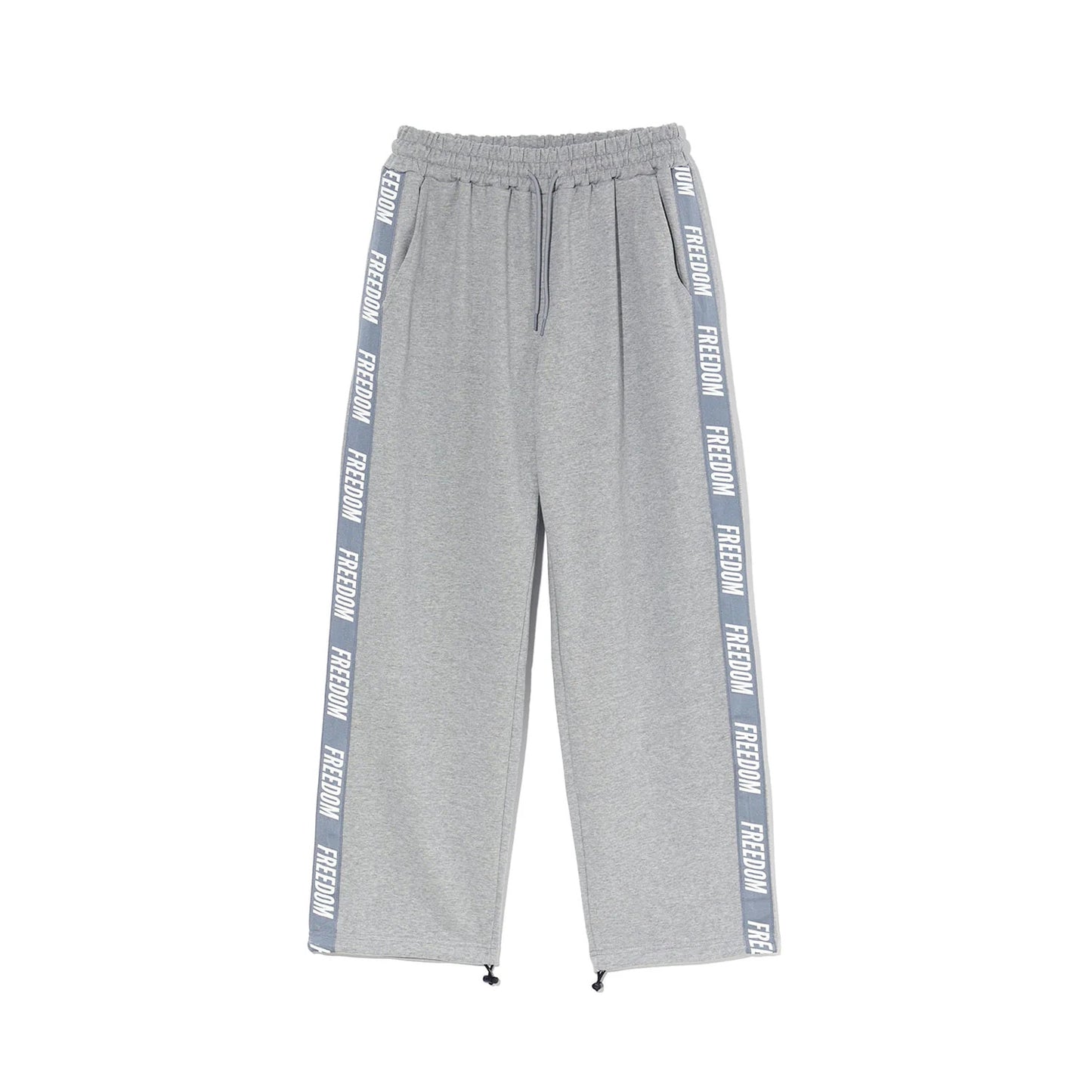 Freedom Lettering Cotton Pants (Grey)