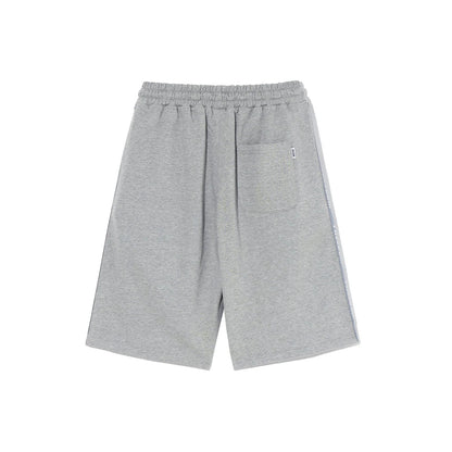 Freedom Lettering Bermuda Cotton Shorts (Grey)
