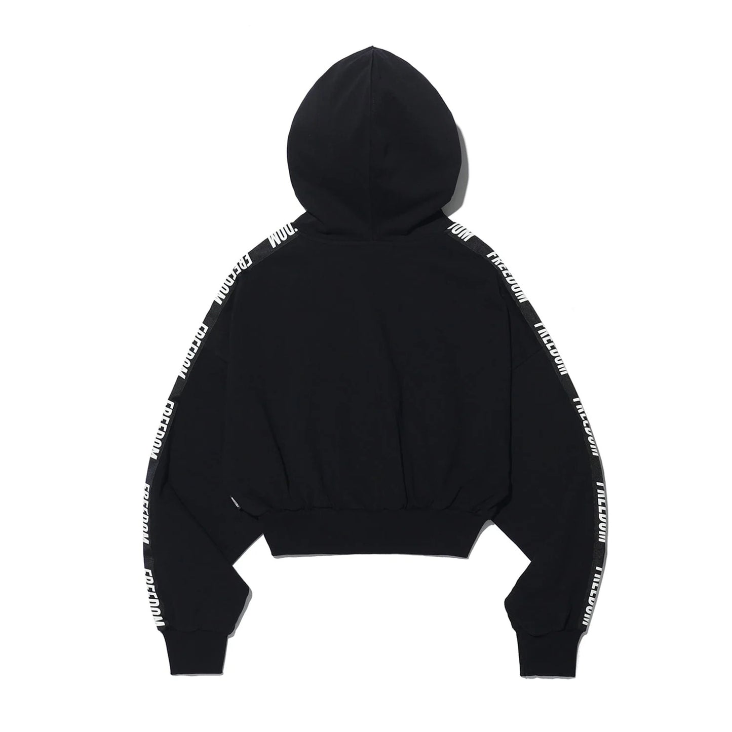 Freedom Women's Crop Lettering Hoodie Zip-Up (Black)