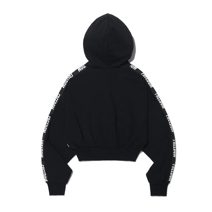 Freedom Women's Crop Lettering Hoodie Zip-Up (Black)