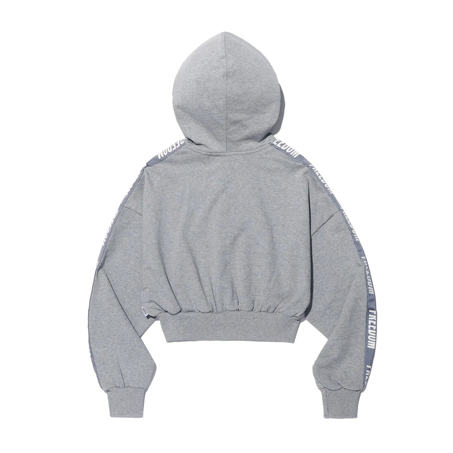 Freedom Women's Crop Lettering Hoodie Zip-up (Gray)