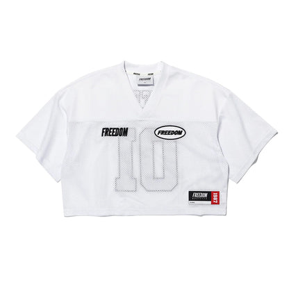 Women's Freedom Crop Rugby Jersey (White/Black)