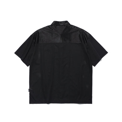 Split Short Sleeve Shirt (Black)