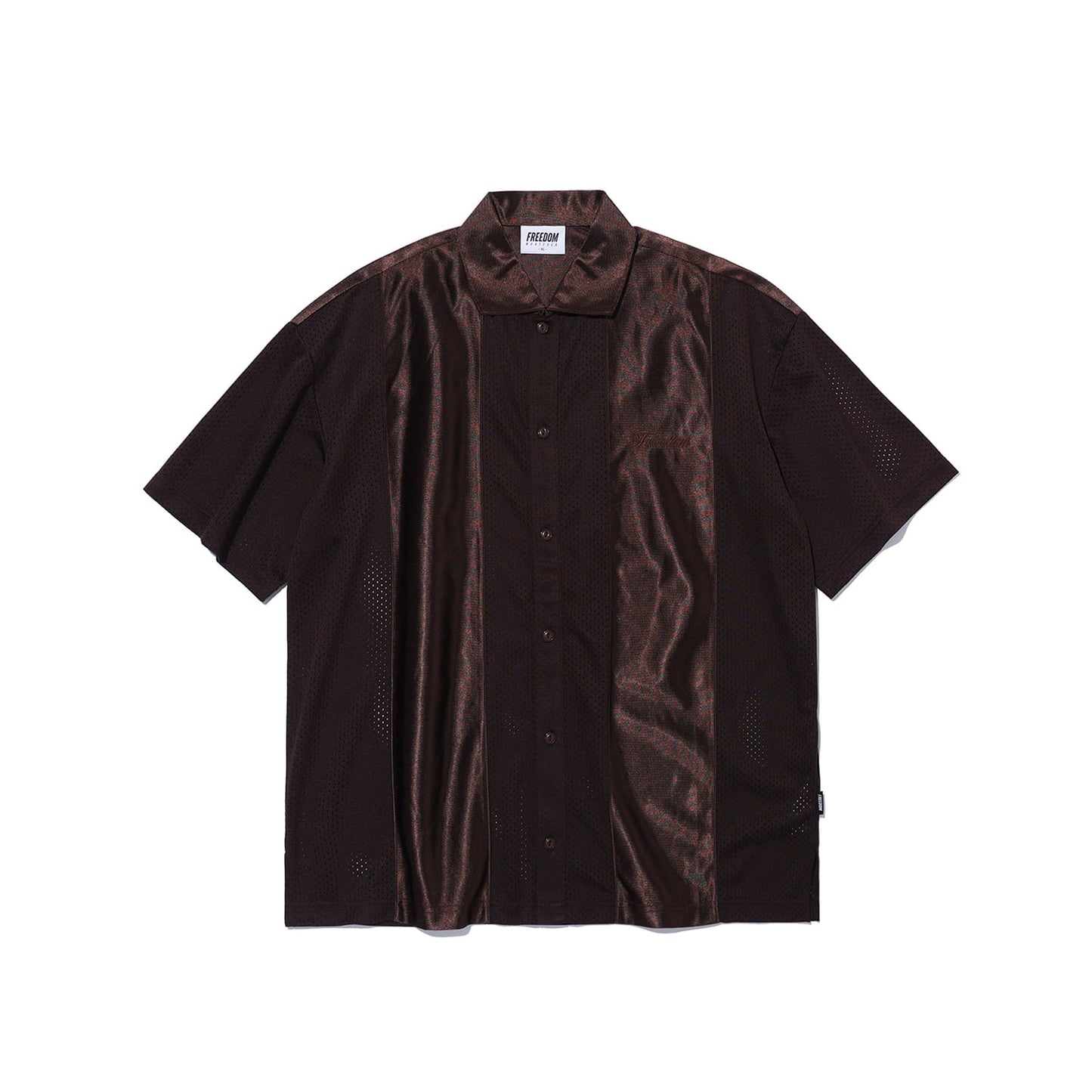 Split Short Sleeve Shirt (Brown)