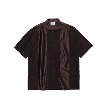 Split Short Sleeve Shirt (Brown)