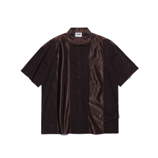 Split Short Sleeve Shirt (Brown)