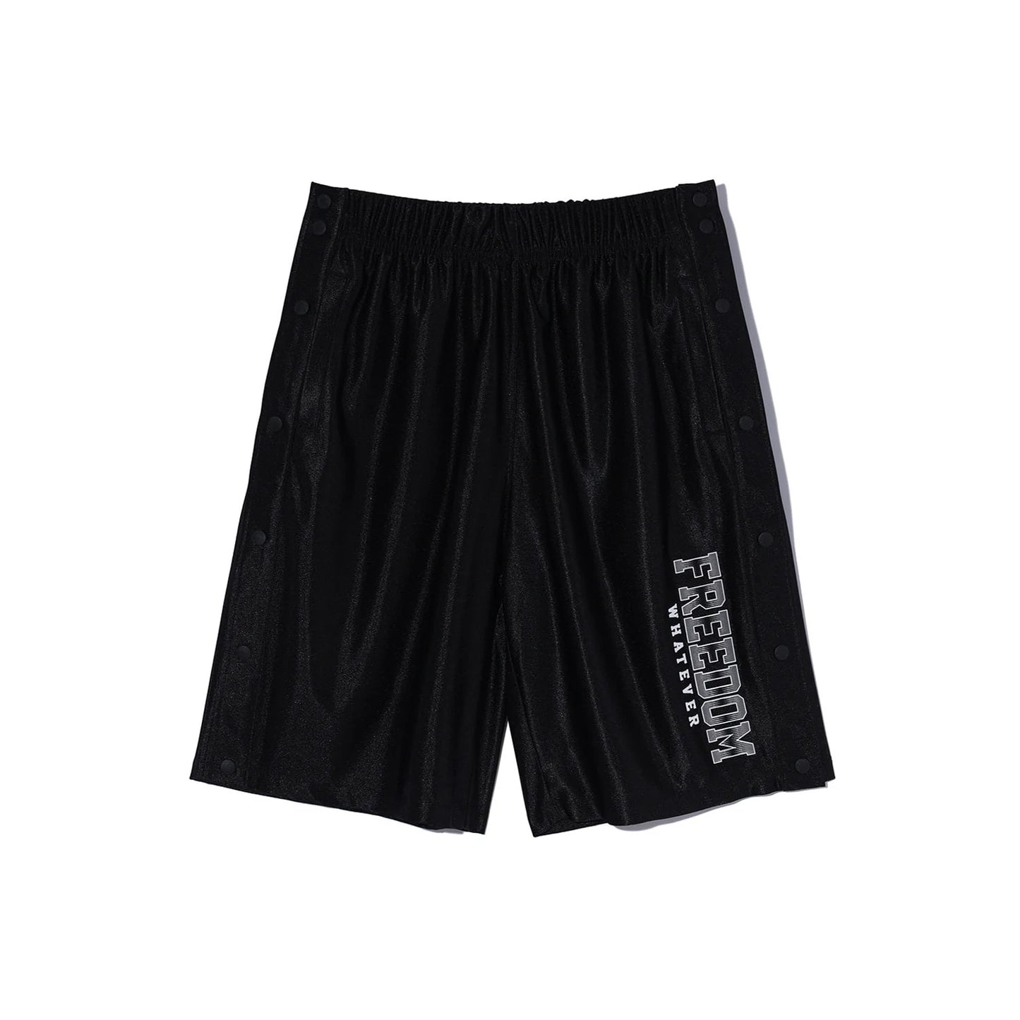 Side Snap Basketball Shorts (Black)