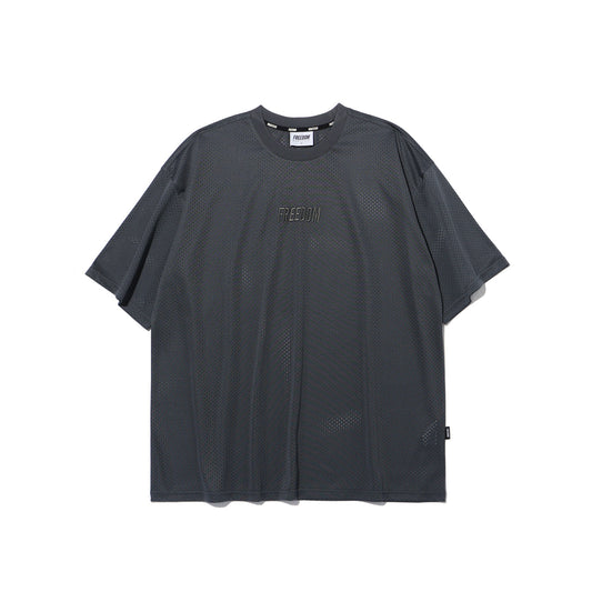 Freedom Logo Mesh Overfit T-Shirt (Dark Grey)