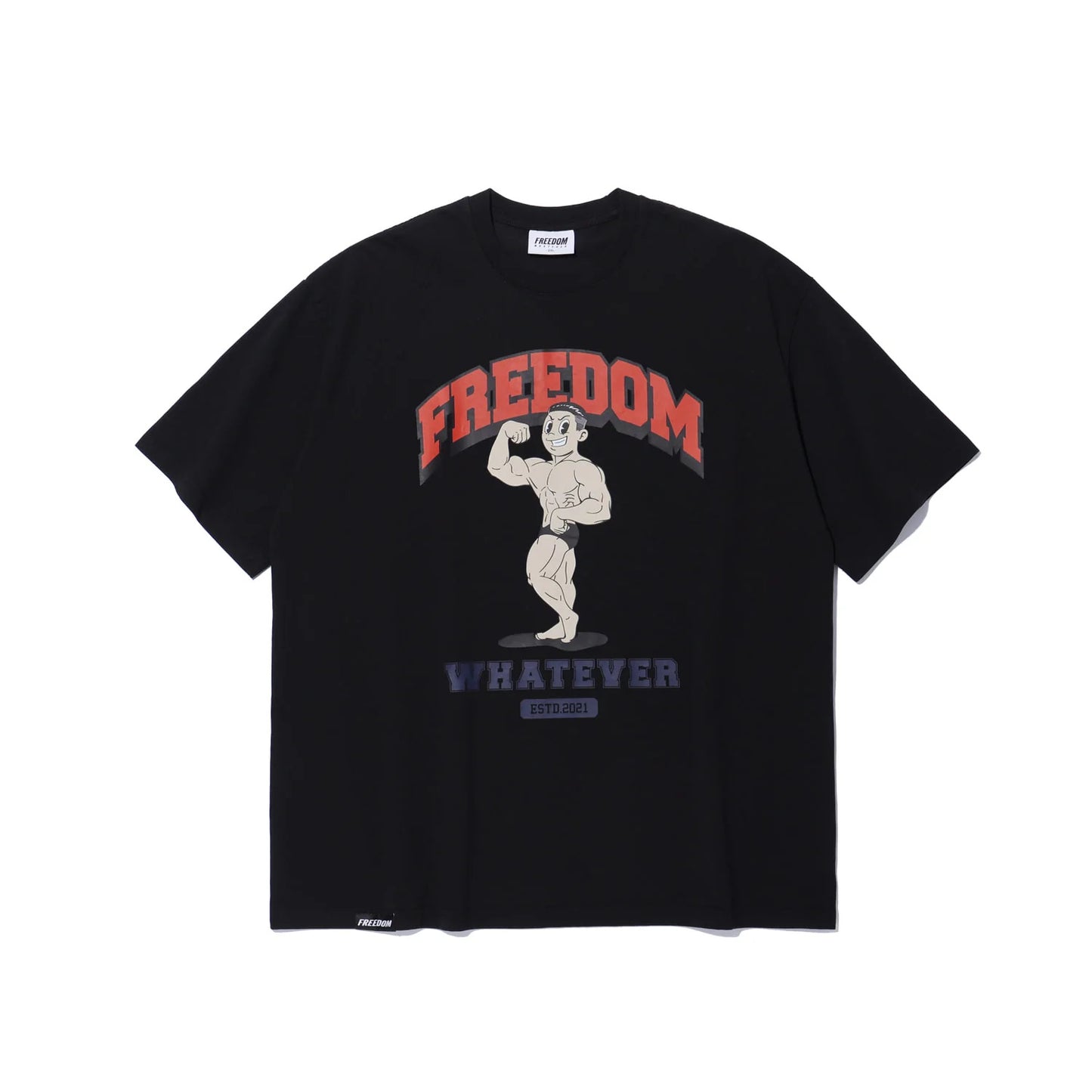 Side Chest Man Print T-Shirt (Black)
