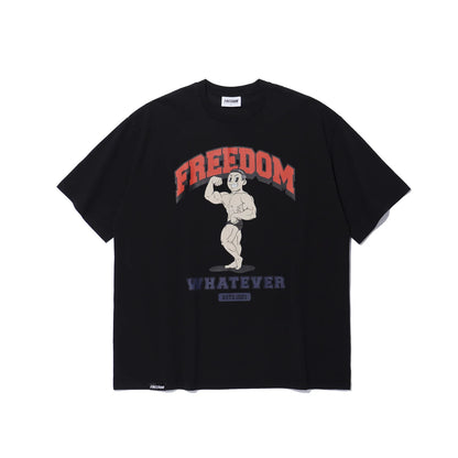 Side Chest Man Print T-Shirt (Black)