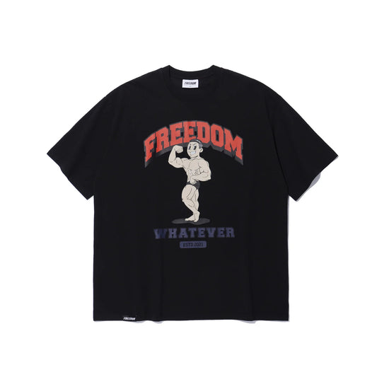 Side Chest Man Print T-Shirt (Black)