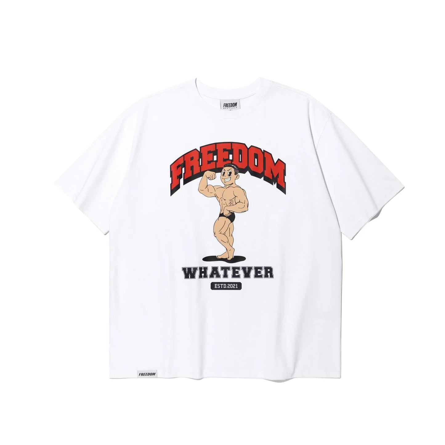 Side Chest Man Print T-Shirt (White)