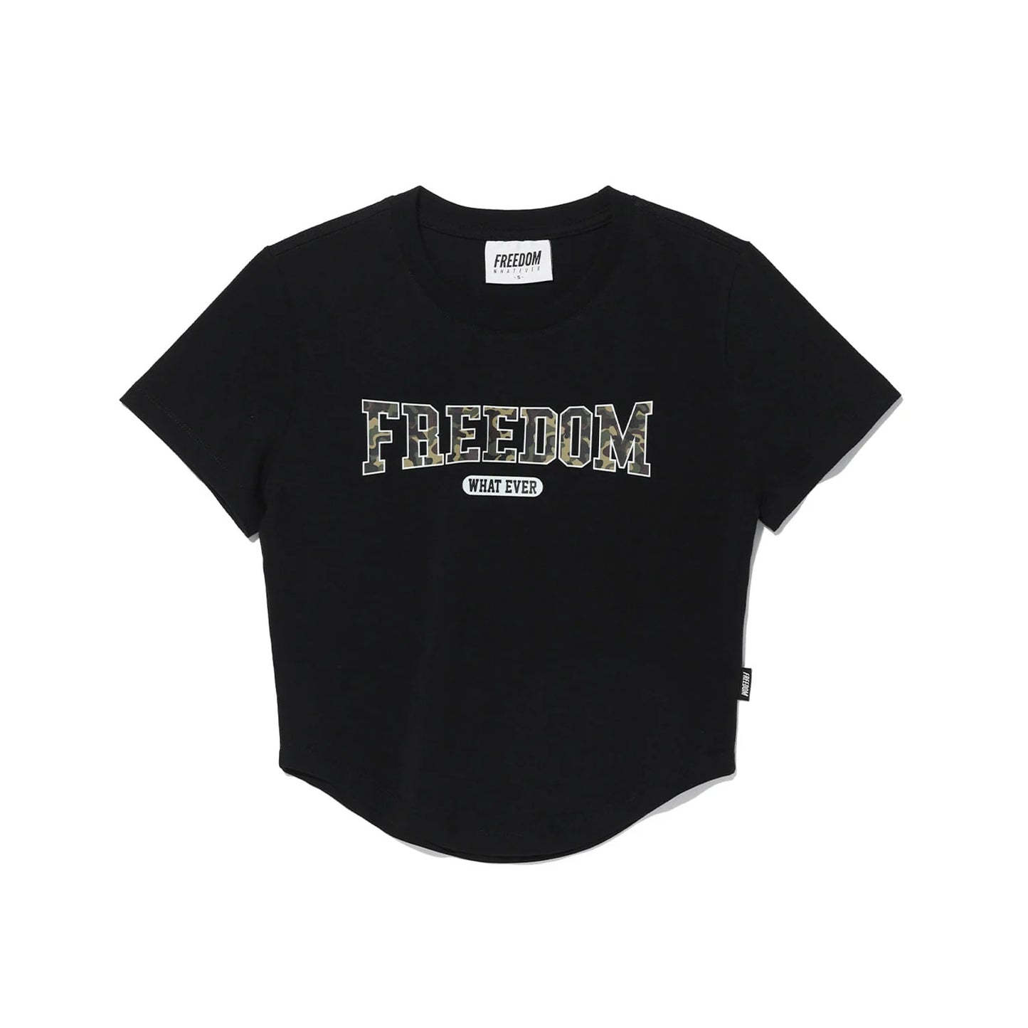 Freedom Camo Logo Crop T-Shirt (Black)